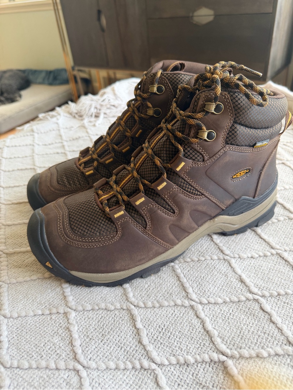 Keen Men's Brown and Tan Waterproof Mid-Height Hiking Boots